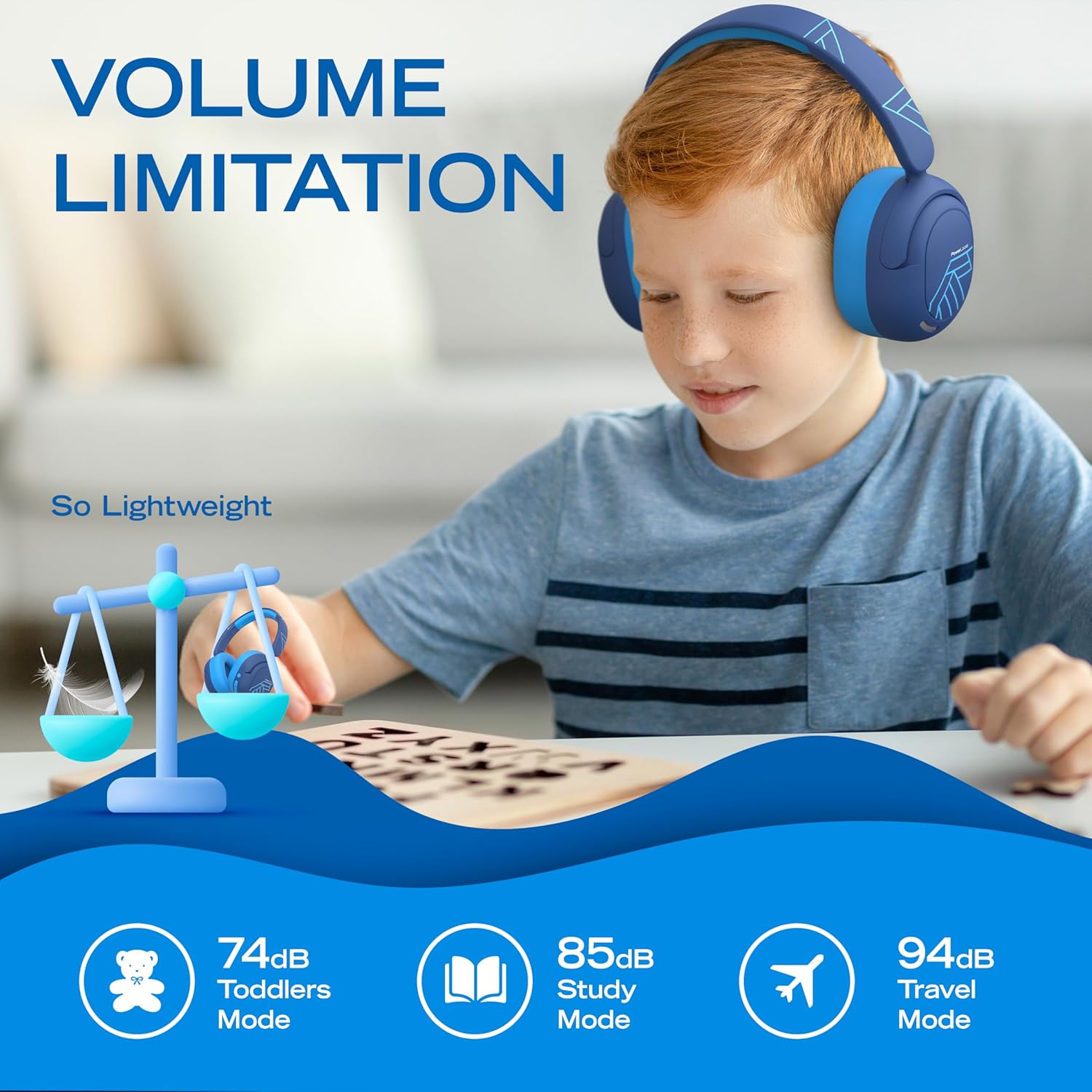 PowerLocus Kids Active Noise Cancelling Headphones, 70 Hours... - Image 6