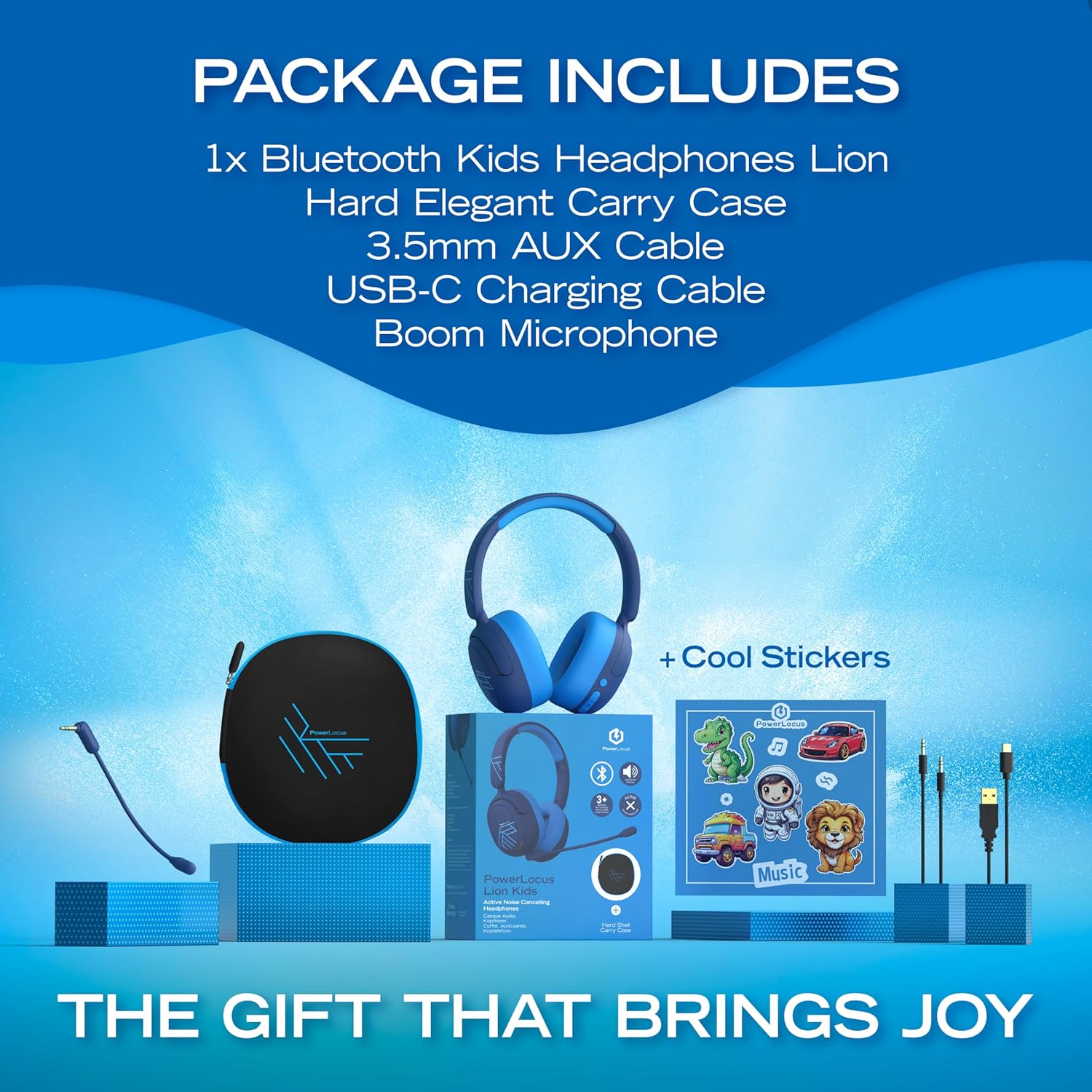 PowerLocus Kids Active Noise Cancelling Headphones, 70 Hours... - Image 9