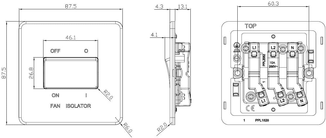 Knightsbridge SF1100MW Screwless 10A 3 Pole Fan Isolator Swi... - Image 3