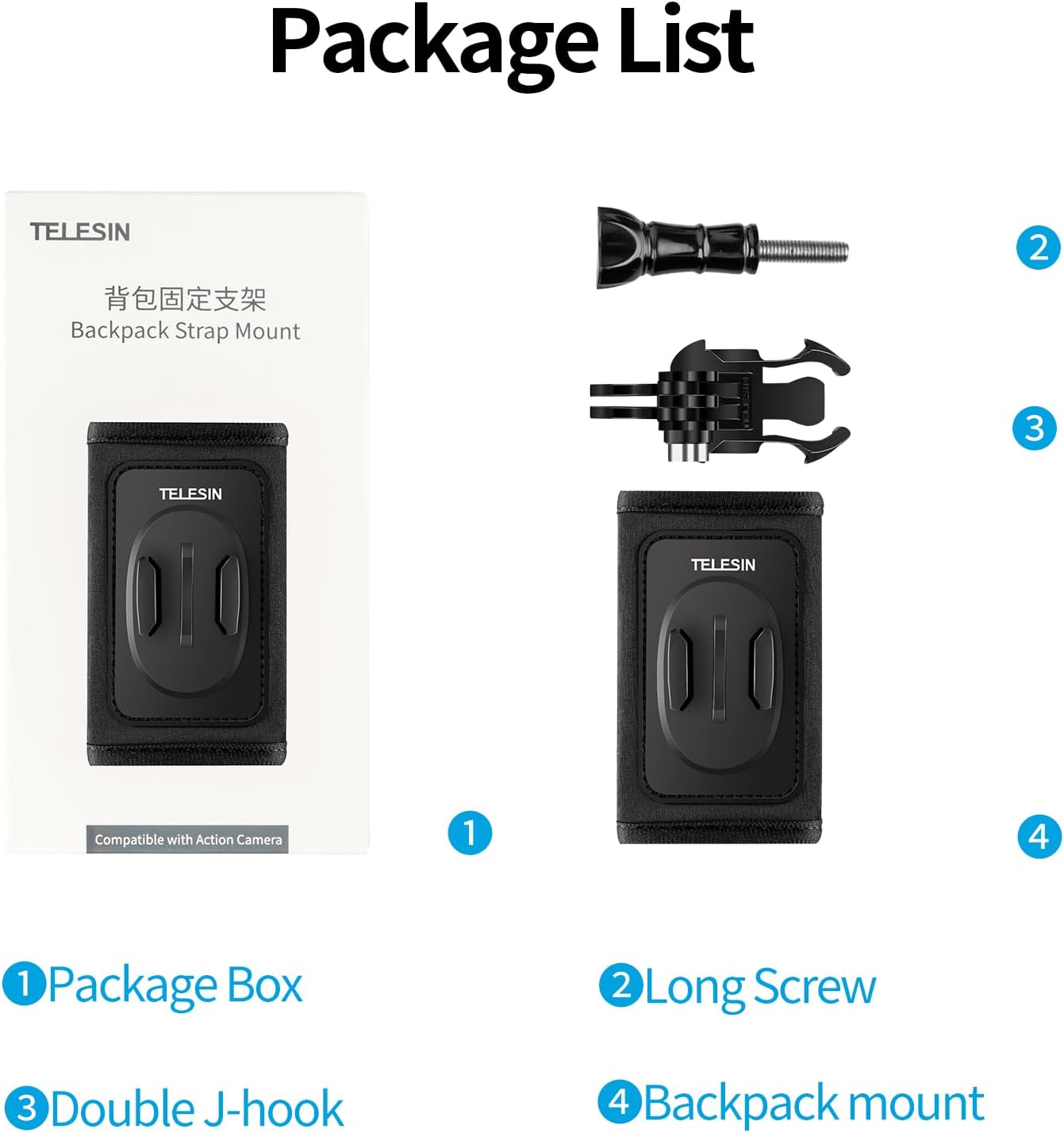 TELESIN Backpack Shoulder Strap Mount for GoPro Hero Series ... - Image 7