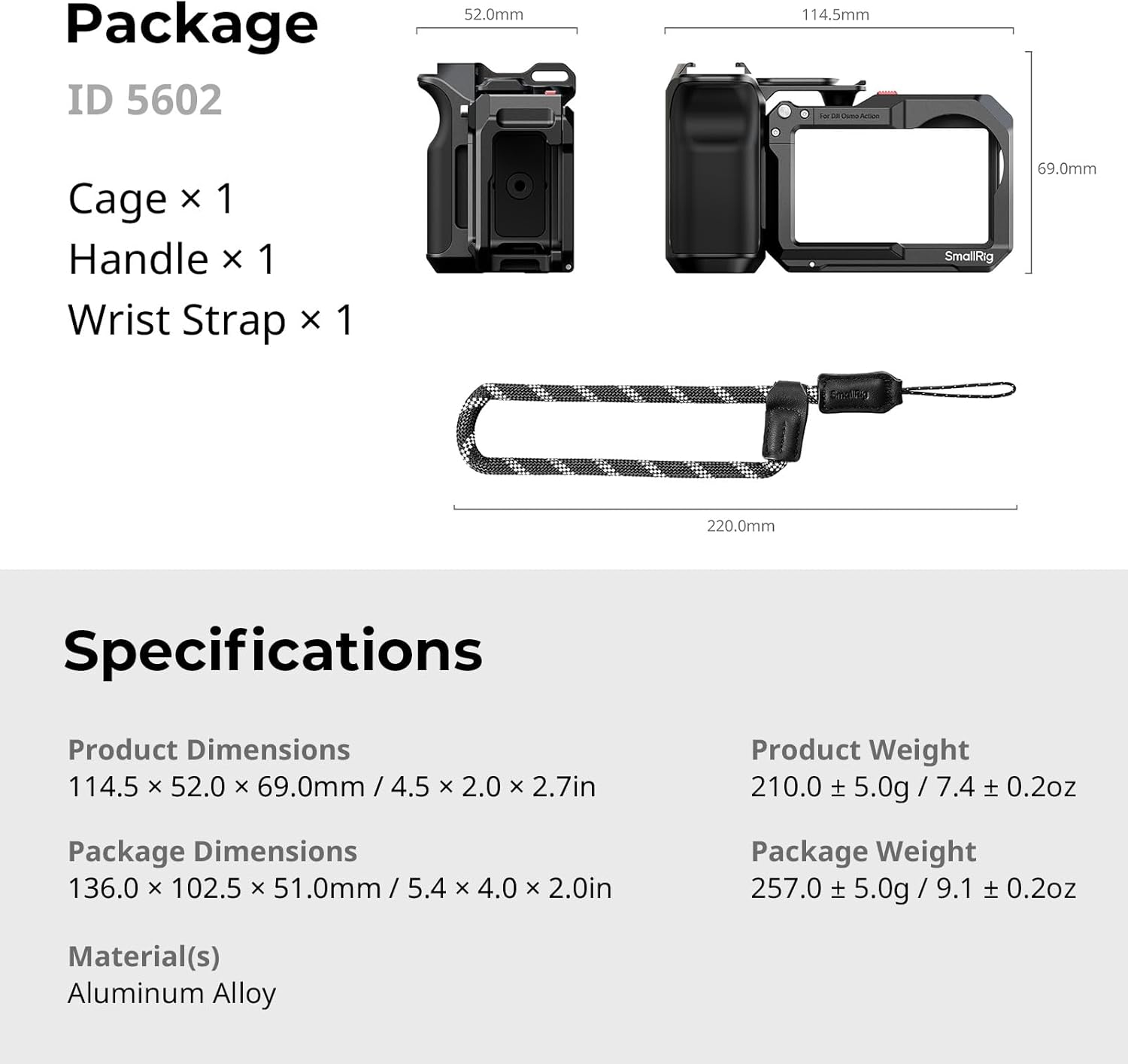 SMALLRIG Handle Grip Kit for DJI Osmo Action 5 Pro/ 4/3 with... - Image 8