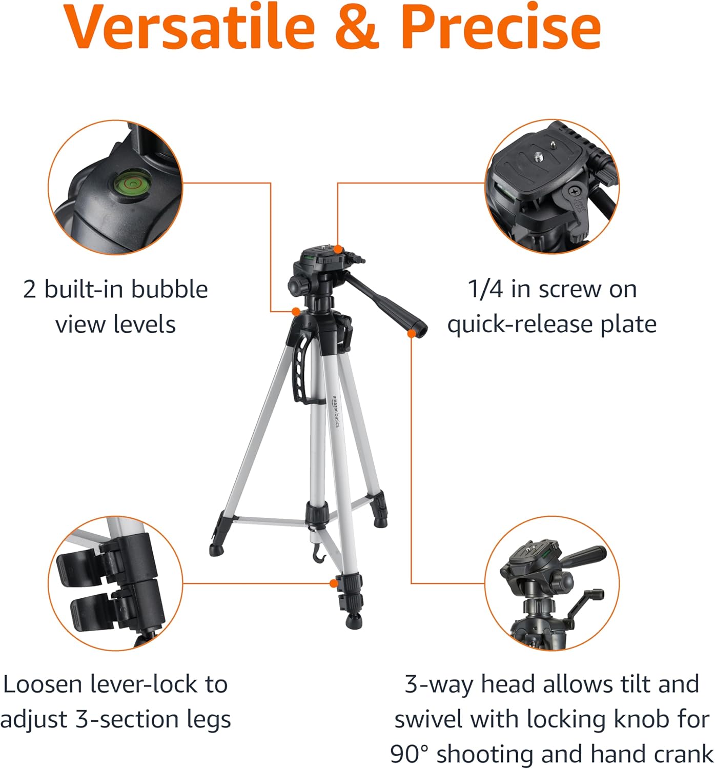 Amazon Basics 152 cm (60-Inch) Lightweight Camera, DSLR and ... - Image 3