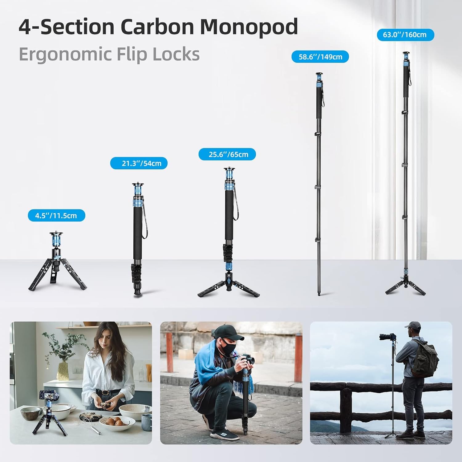 SIRUI P-424FS Camera Monopod for Photography, 160cm Carbon F... - Image 6