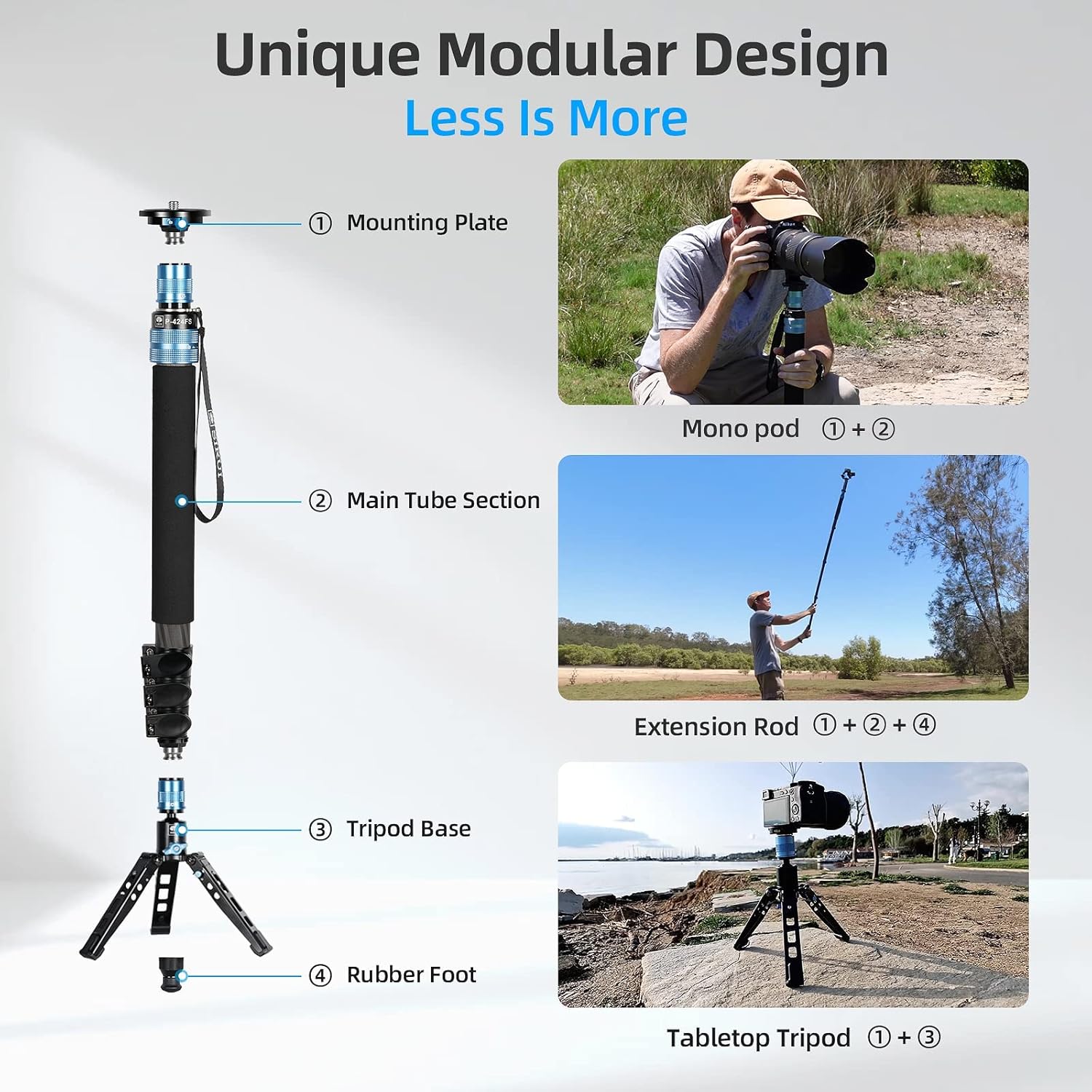 SIRUI P-424FS Camera Monopod for Photography, 160cm Carbon F... - Image 4