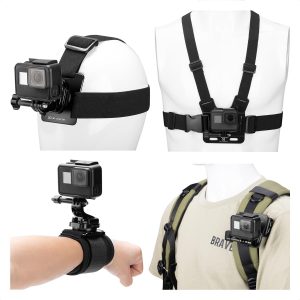K&F CONCEPT 4-in-1 Adjustable Chest Strap, Head mount, 360° …