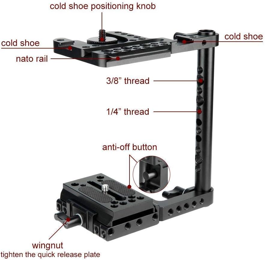NICEYRIG Universal DSLR Camera Cage with Quick Release Base ... - Image 3