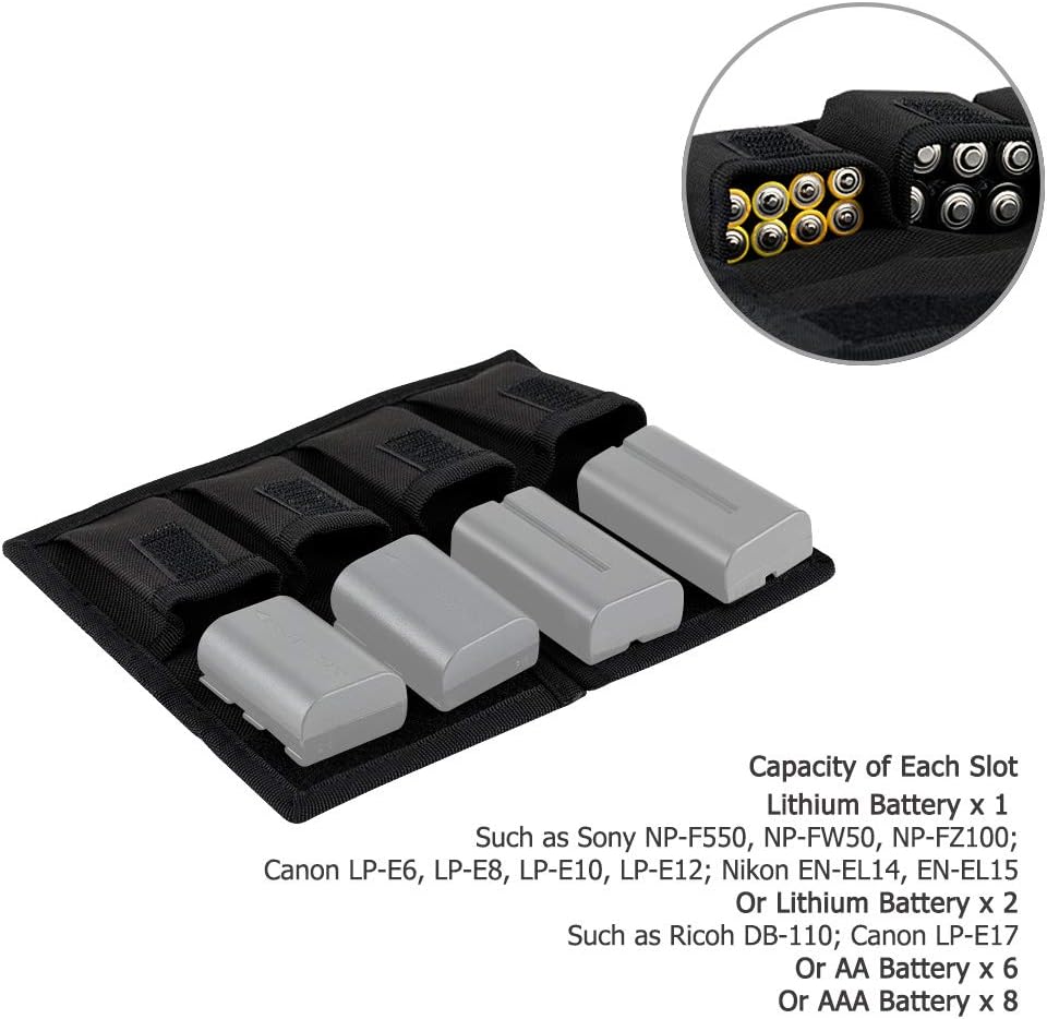 JJC Nylon Battery Pouch Camera Battery Case (4 Pocket) SD Me... - Image 6
