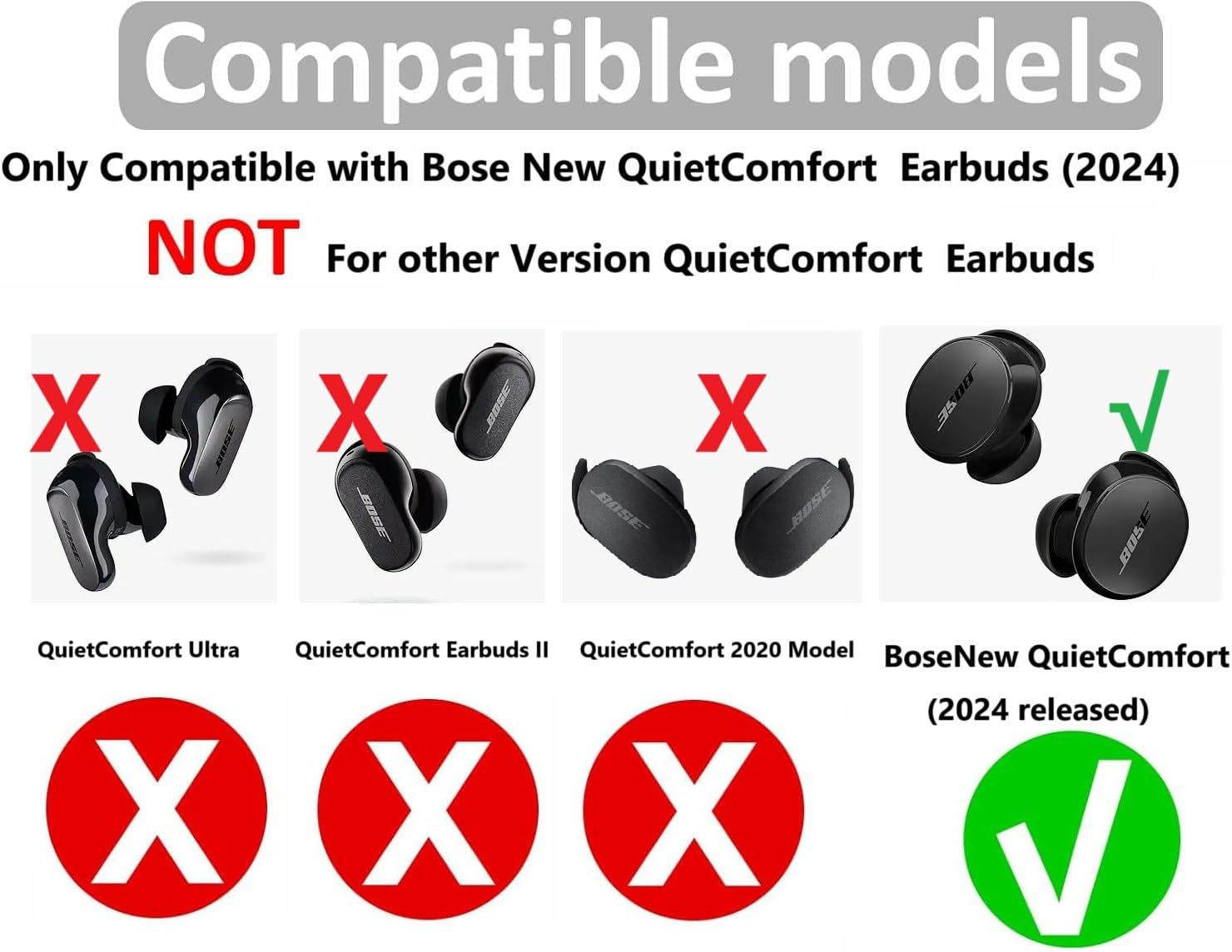 Replacement Memory Foam Ear Tips Compatible with Bose New Qu... - Image 3