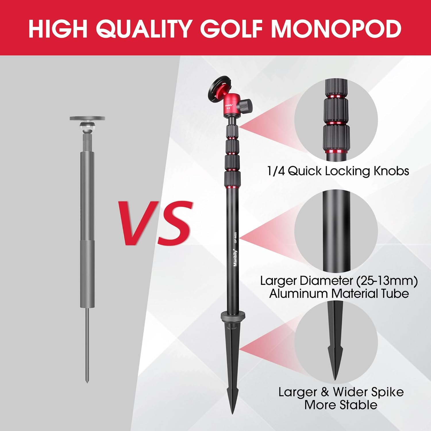 Manbily GF-M25 5-in-1 Golf Monopod for Smartphones, Cameras ... - Image 5