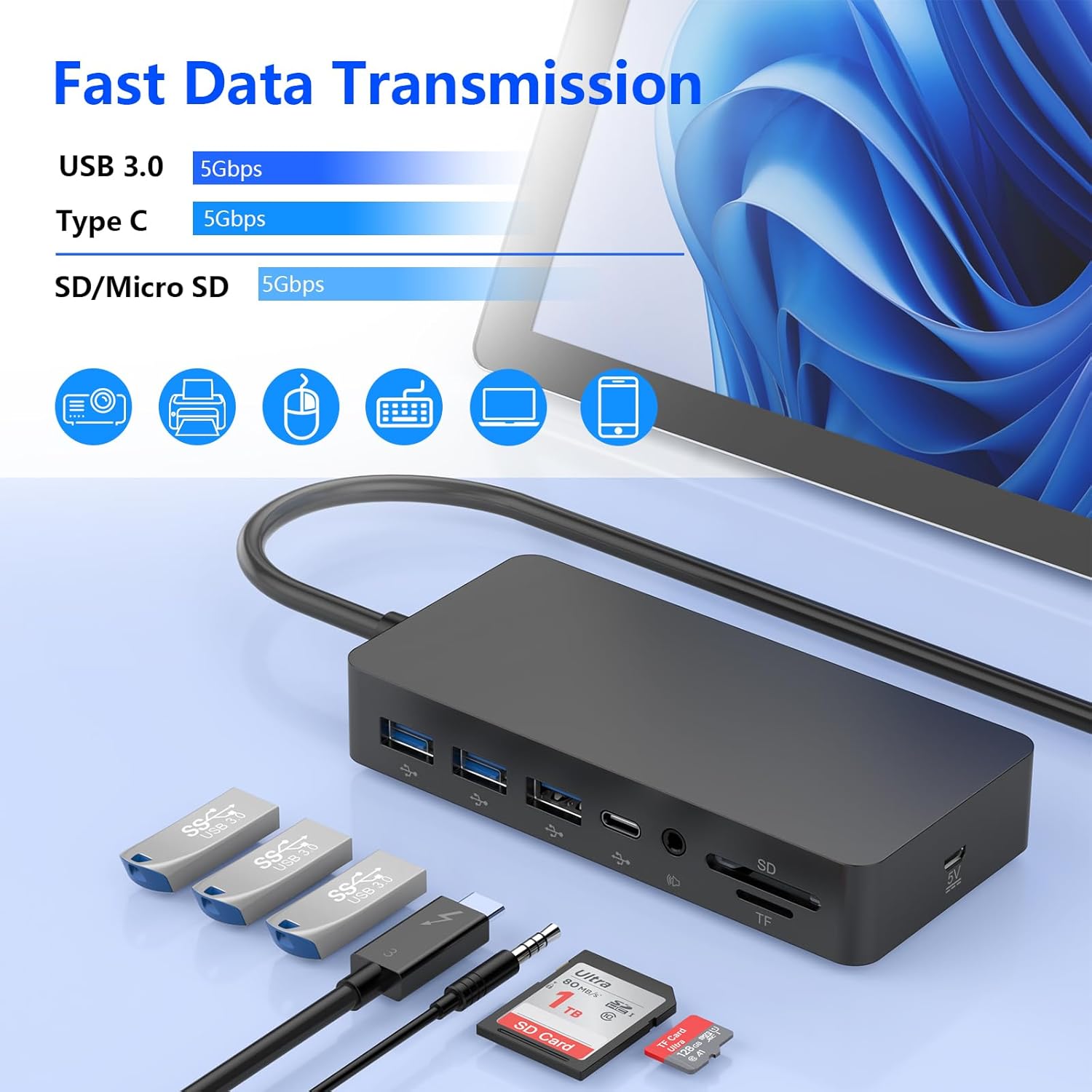Microsoft Surface Thunderbolt 4 Dock Triple Displays, 11 in ... - Image 6