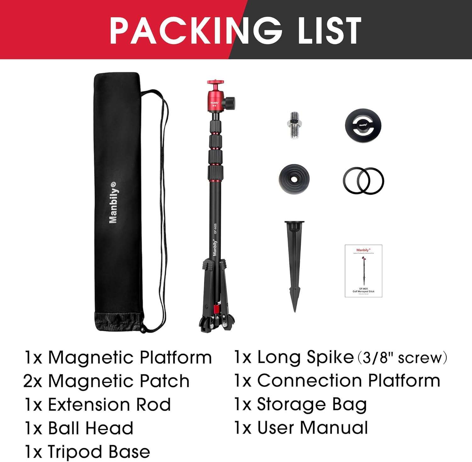 Manbily GF-M25 5-in-1 Golf Monopod for Smartphones, Cameras ... - Image 8