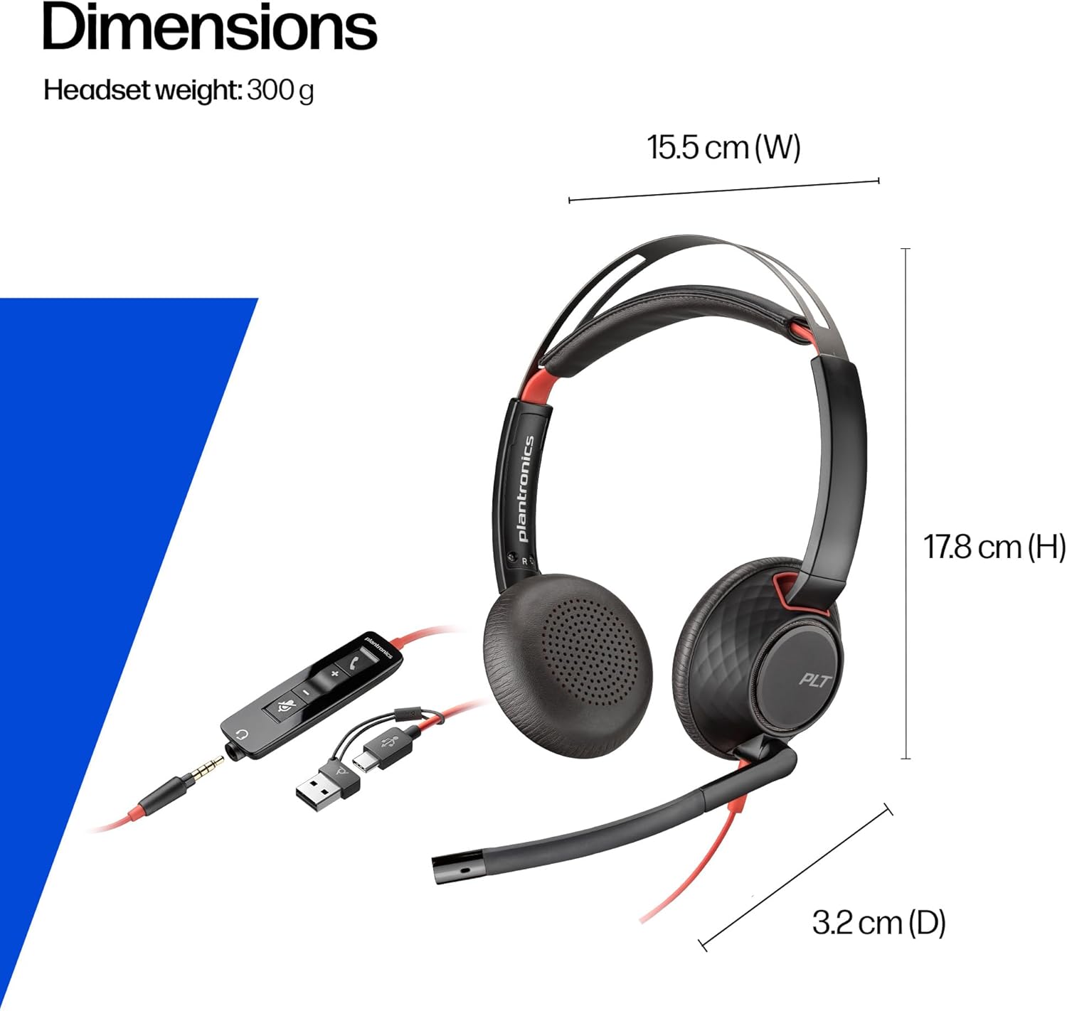 Poly Blackwire 5220 Wired Headset - Flexible Noise-Canceling... - Image 7