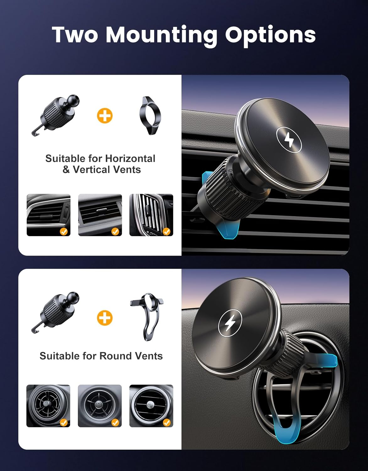 EOIWUY Compatible with MagSafe Car Mount, 15W Fast Charging ... - Image 5