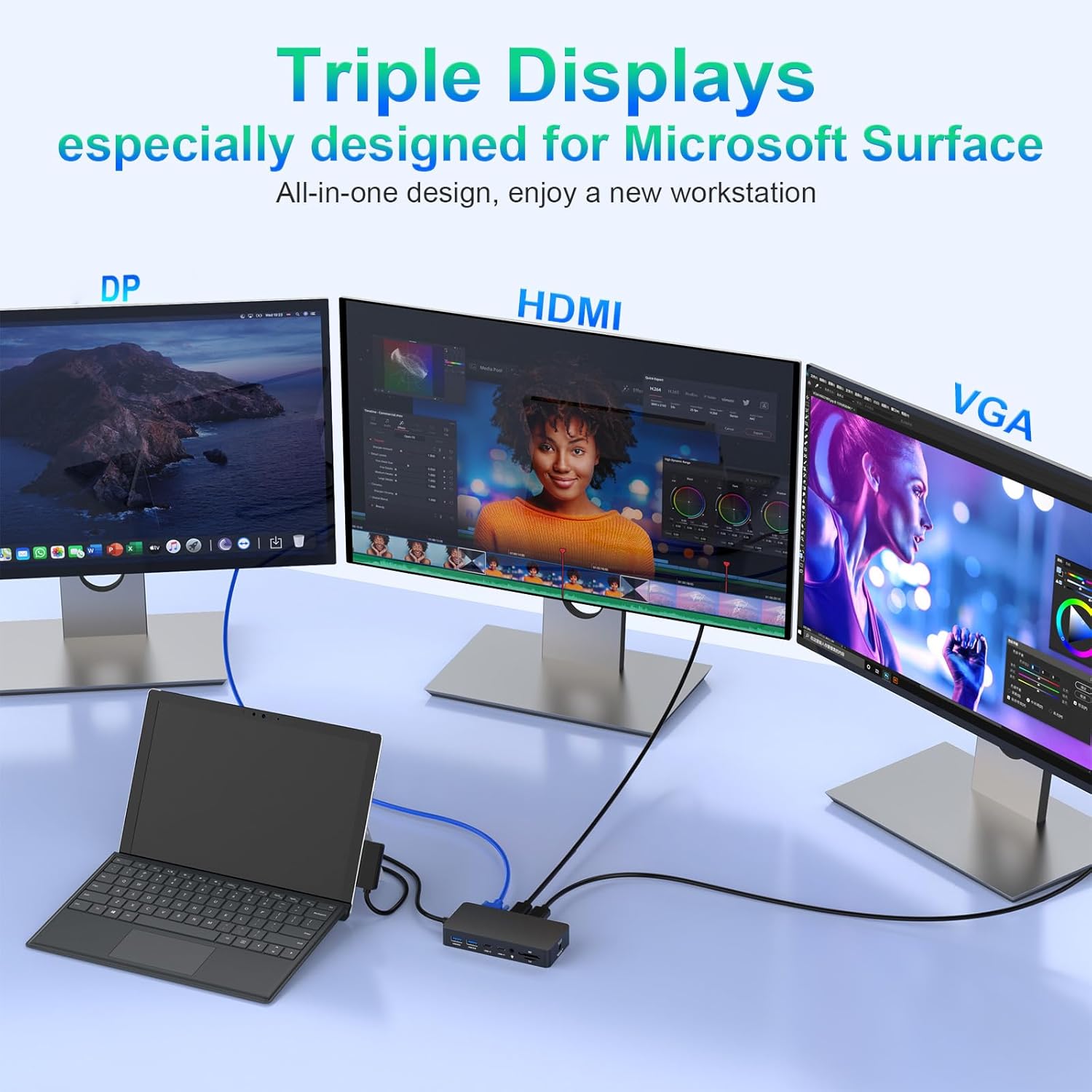 Microsoft Surface Thunderbolt 4 Dock Triple Displays, 11 in ... - Image 3
