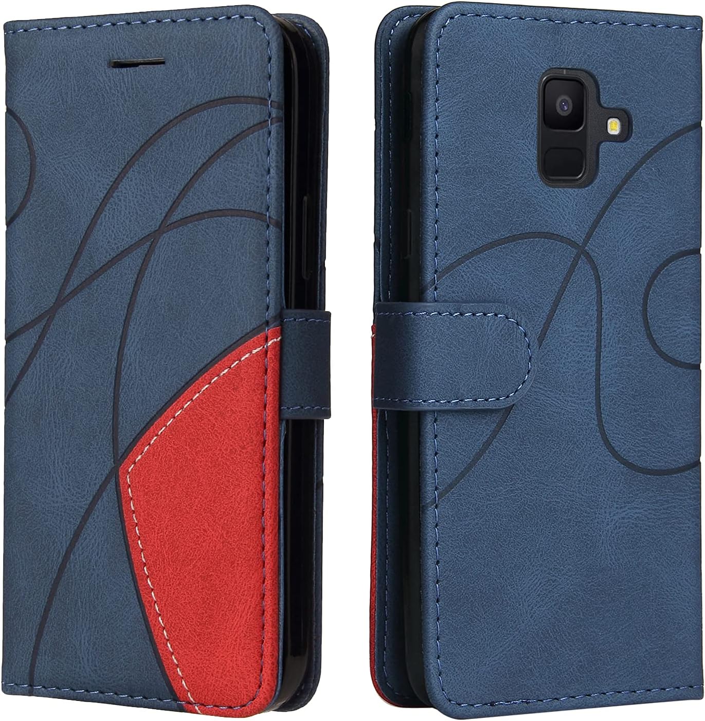 Samsung A6 Case Geometric, Shockproof Wallet Case PU Leather... - Image 2