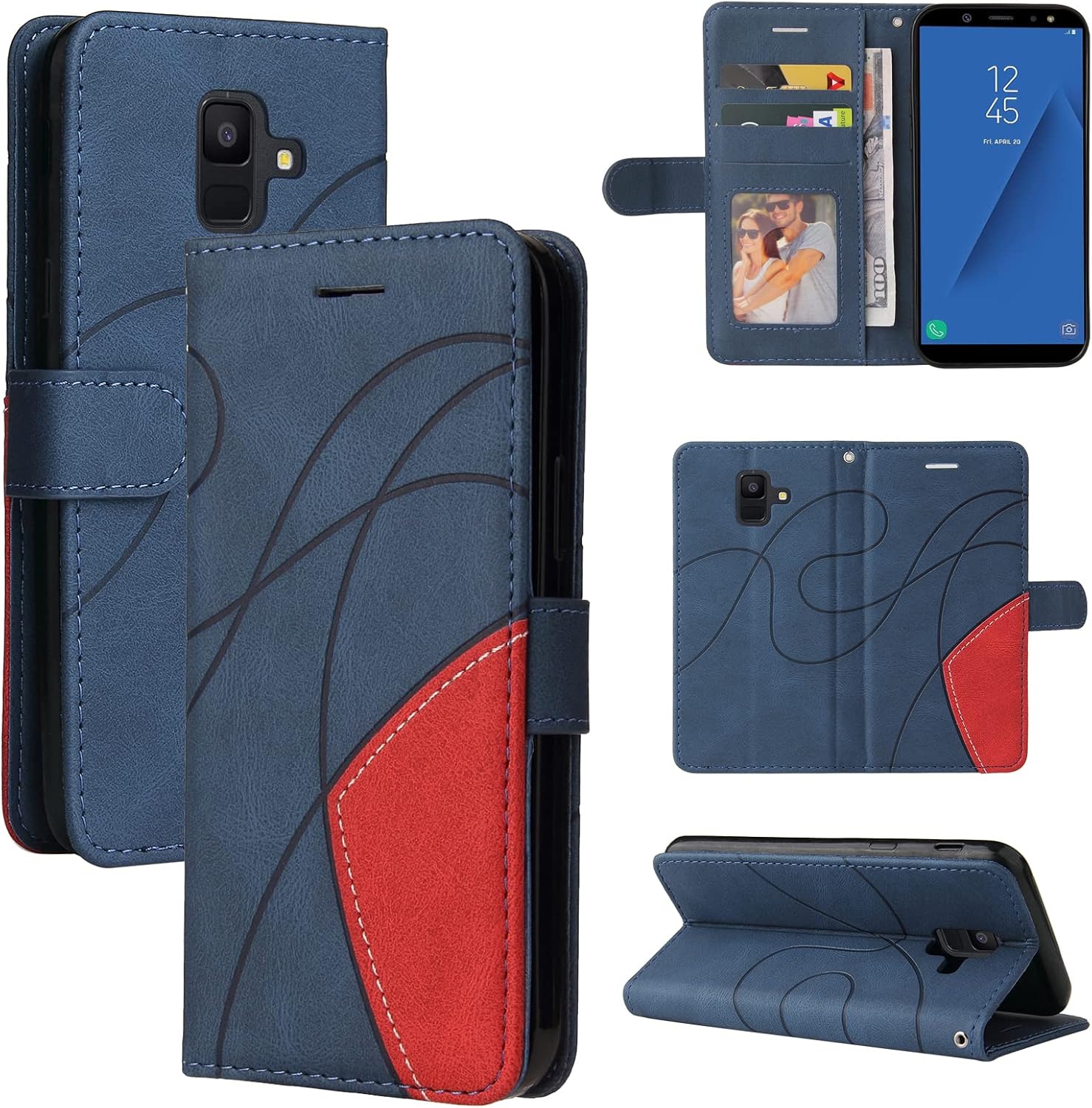 Samsung A6 Case Geometric, Shockproof Wallet Case PU Leather... - Image 8