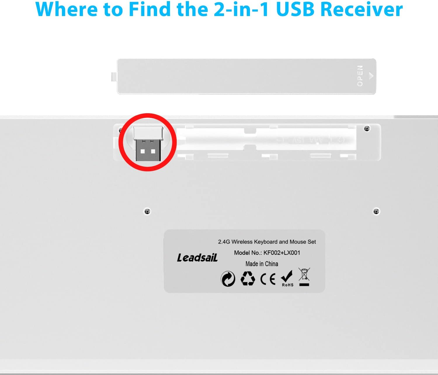 LeadsaiL Wireless Keyboard and Mouse Set, Wireless USB Mouse... - Image 6