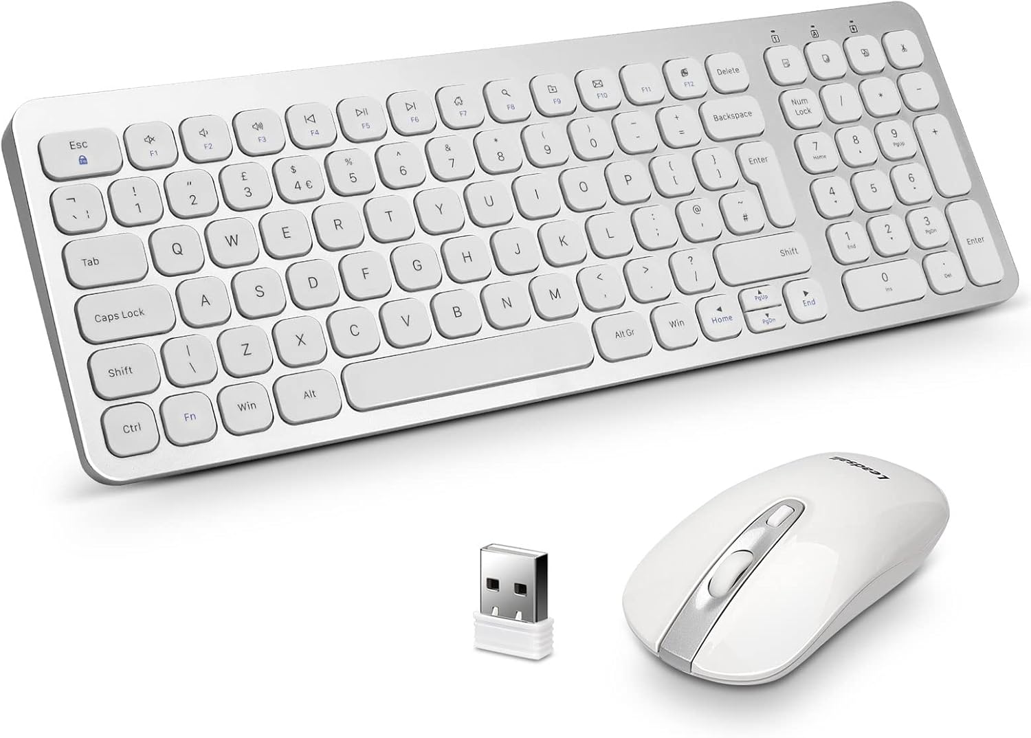 LeadsaiL Wireless Keyboard and Mouse Set, Wireless USB Mouse... - Image 2