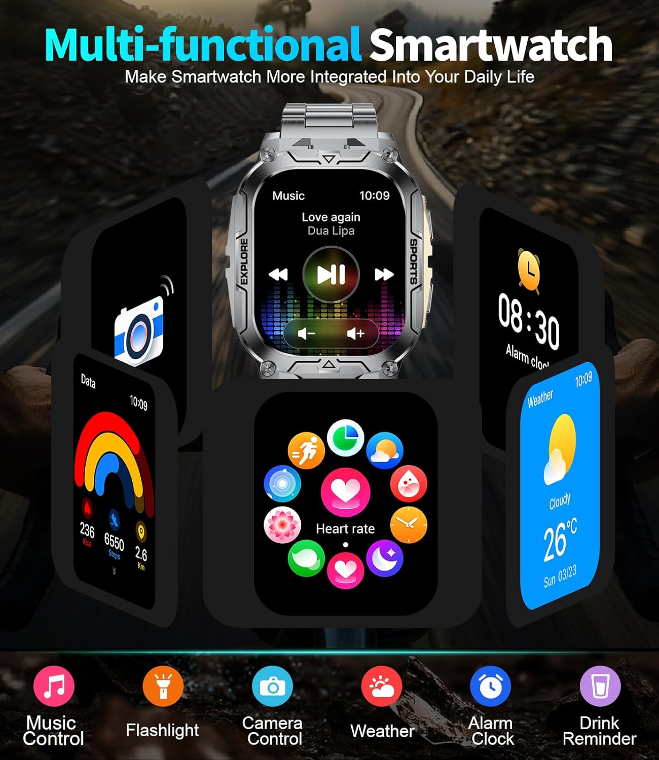 TX12 Military Smart Watch for Men, 900 mAh/LED Flashligh/2.0... - Image 10