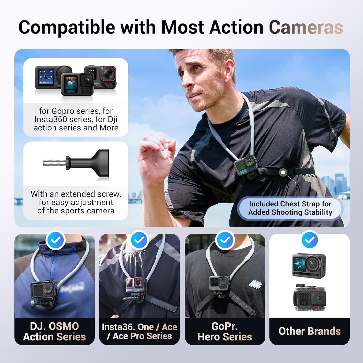 Magnetic Neck Mount for Gopro Hero 13/12/11 with Chest Strap... - Image 2