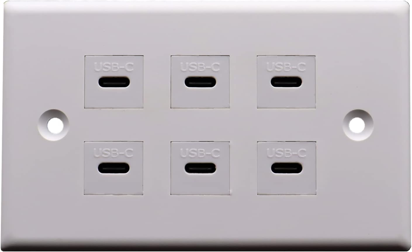 USB C Charger Wall Outlet Plate, LOKEKE 6 Ports USB Type C P... - Image 2