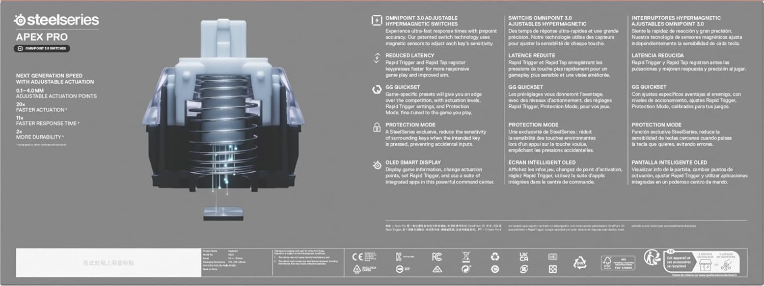 SteelSeries Apex Pro Gen 3 - Gaming Keyboard - Hall Effect S... - Image 14