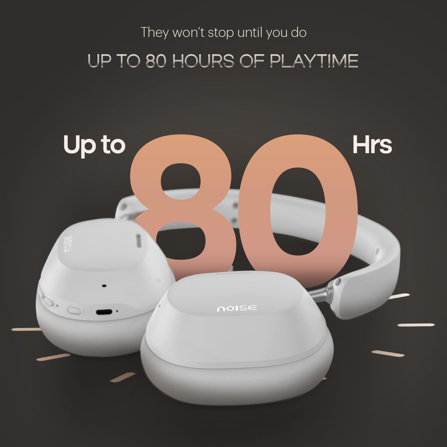 Noise Max 5 Active NoiseCancelling Wireless Headphones, 80Hr... - Image 7