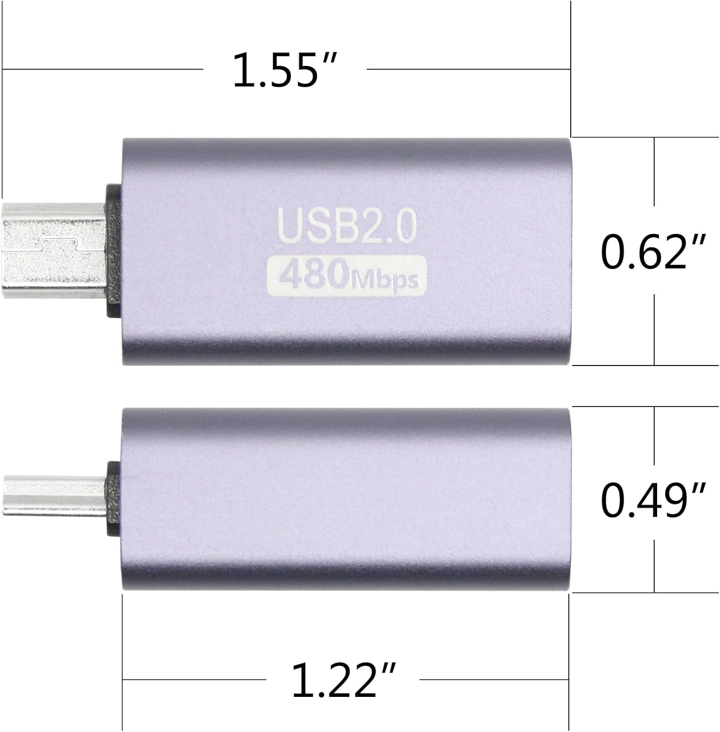 USB 2.0 B Type Connector Adapter, Mini USB Male to USB B (MI... - Image 3