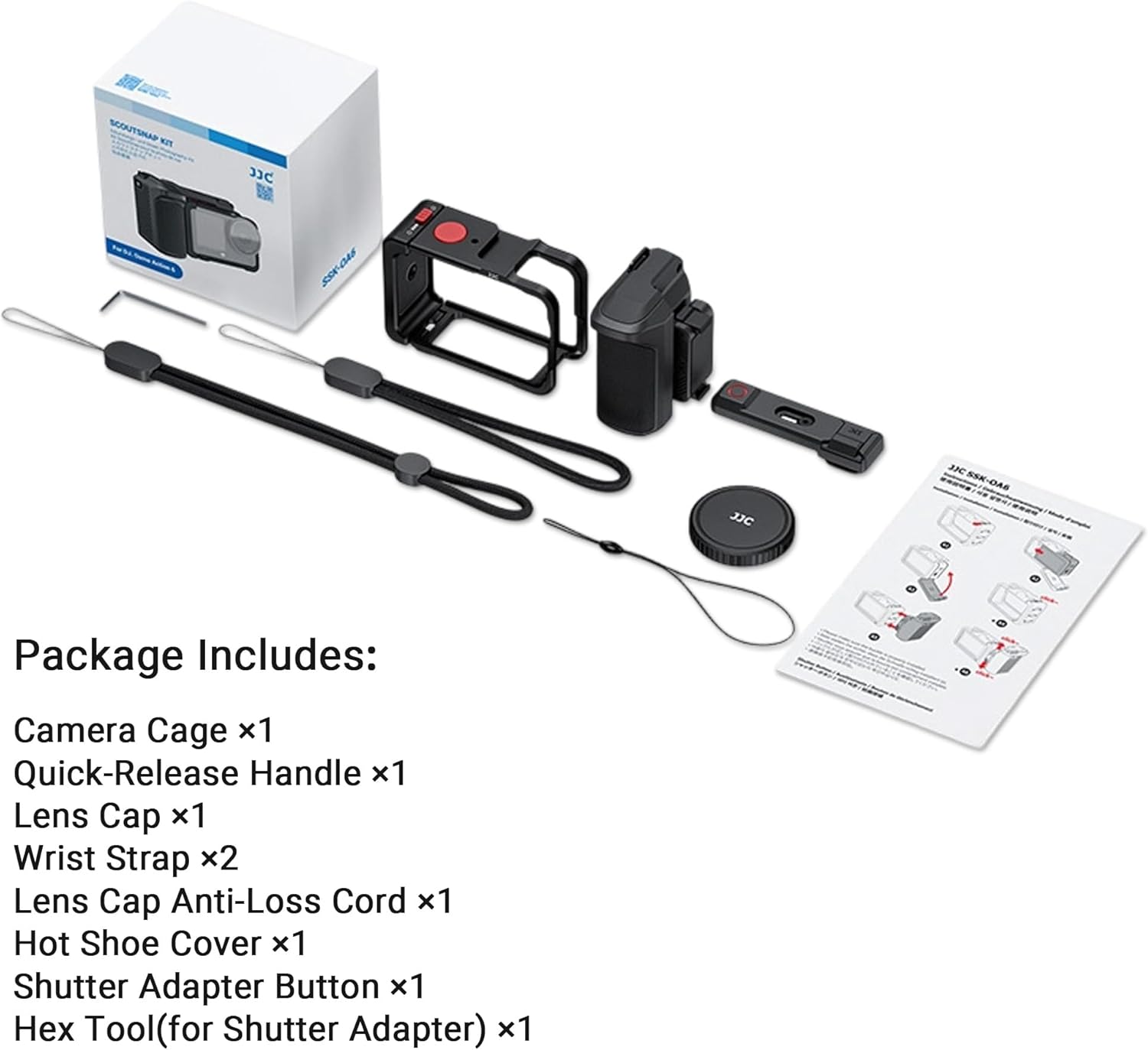 JJC Osmo Action 6 Cage Street Grip Kit,Aluminium Protective ... - Image 9