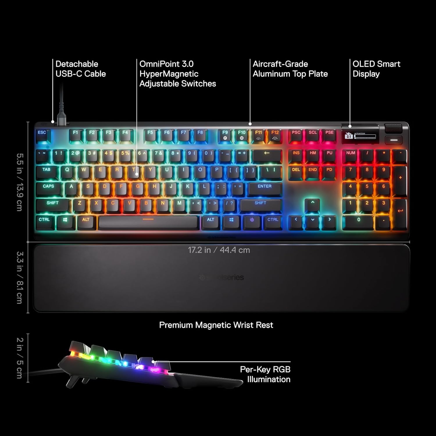 SteelSeries Apex Pro Gen 3 - Gaming Keyboard - Hall Effect S... - Image 5