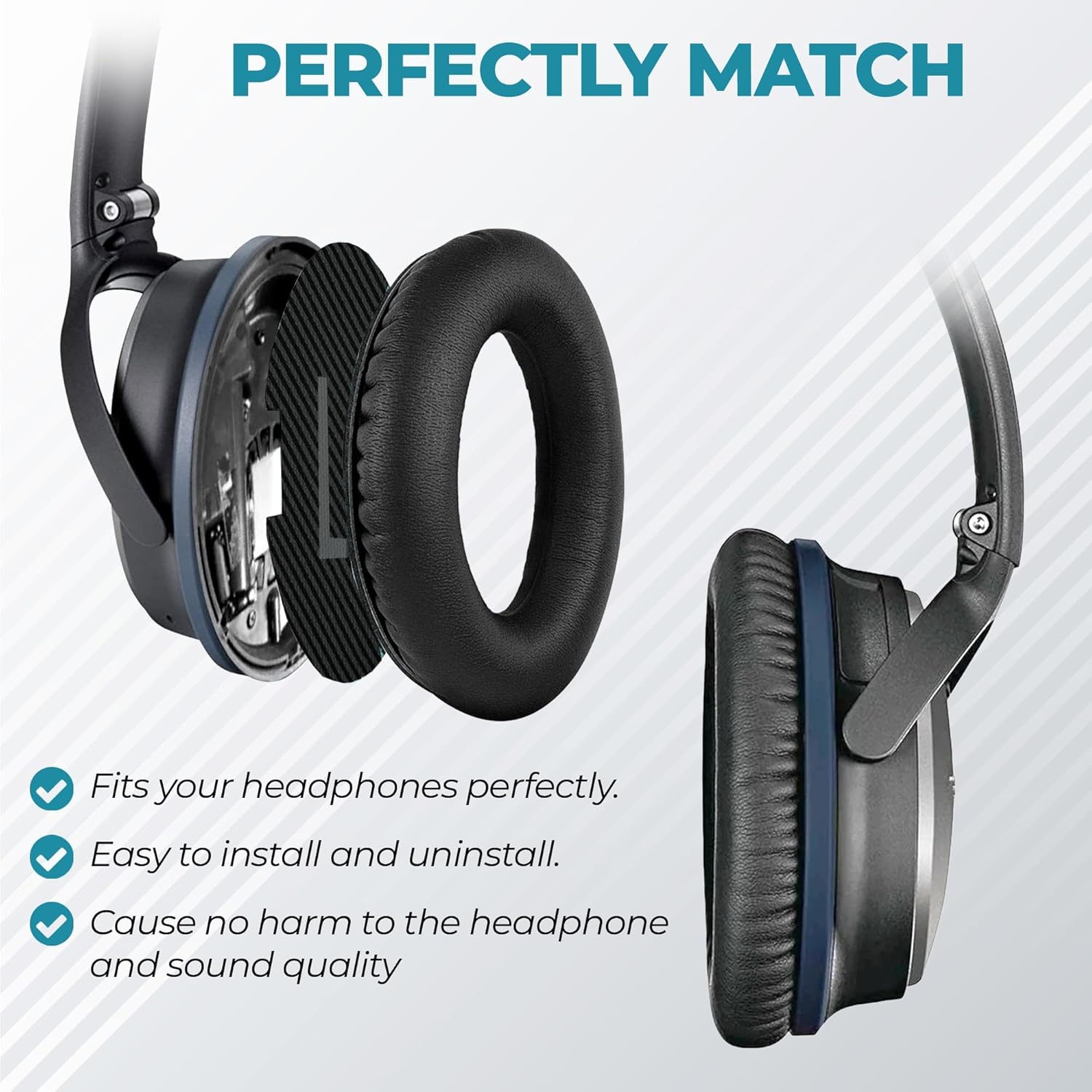 Replacement Earpads for Bose QuietComfort 45 (QC 45) - Premi... - Image 4