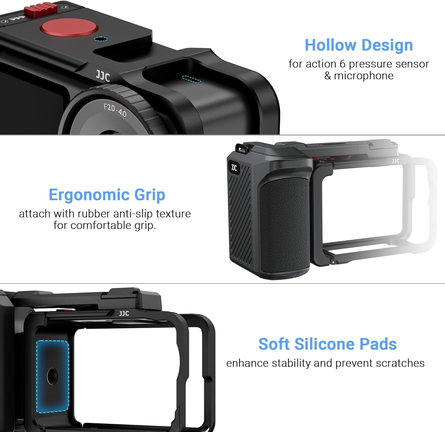 JJC Osmo Action 6 Cage Street Grip Kit,Aluminium Protective ... - Image 6