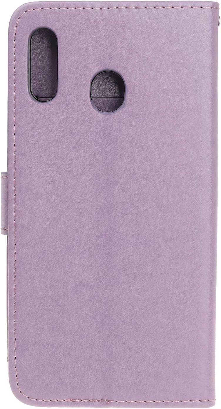 Samsung Galaxy A20E Case Flip Cover PU Leather Wallet Lotus ... - Image 3