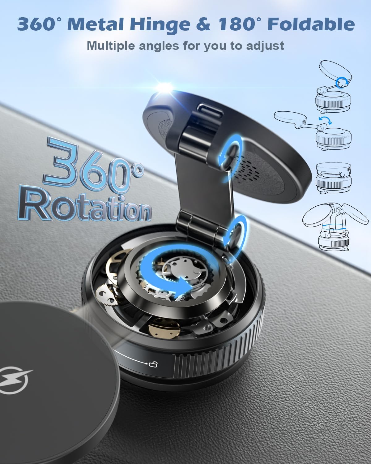 CloudValley 15W Magnetic Wireless Car Charger Mount, Nano Ge... - Image 8