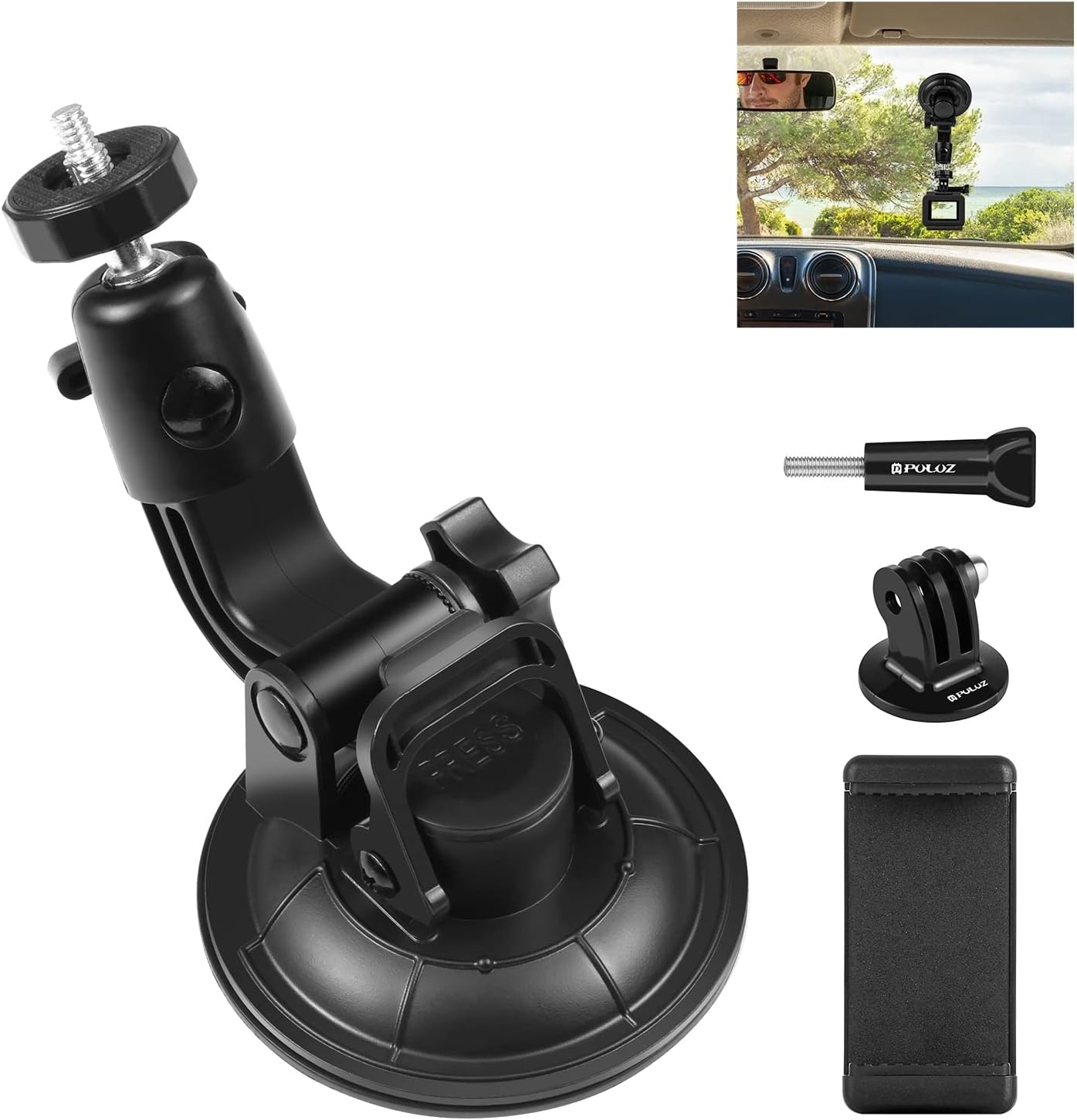 PULUZ Car Suction Cup Mount for GoPro/DJI Osmo Action Camera...