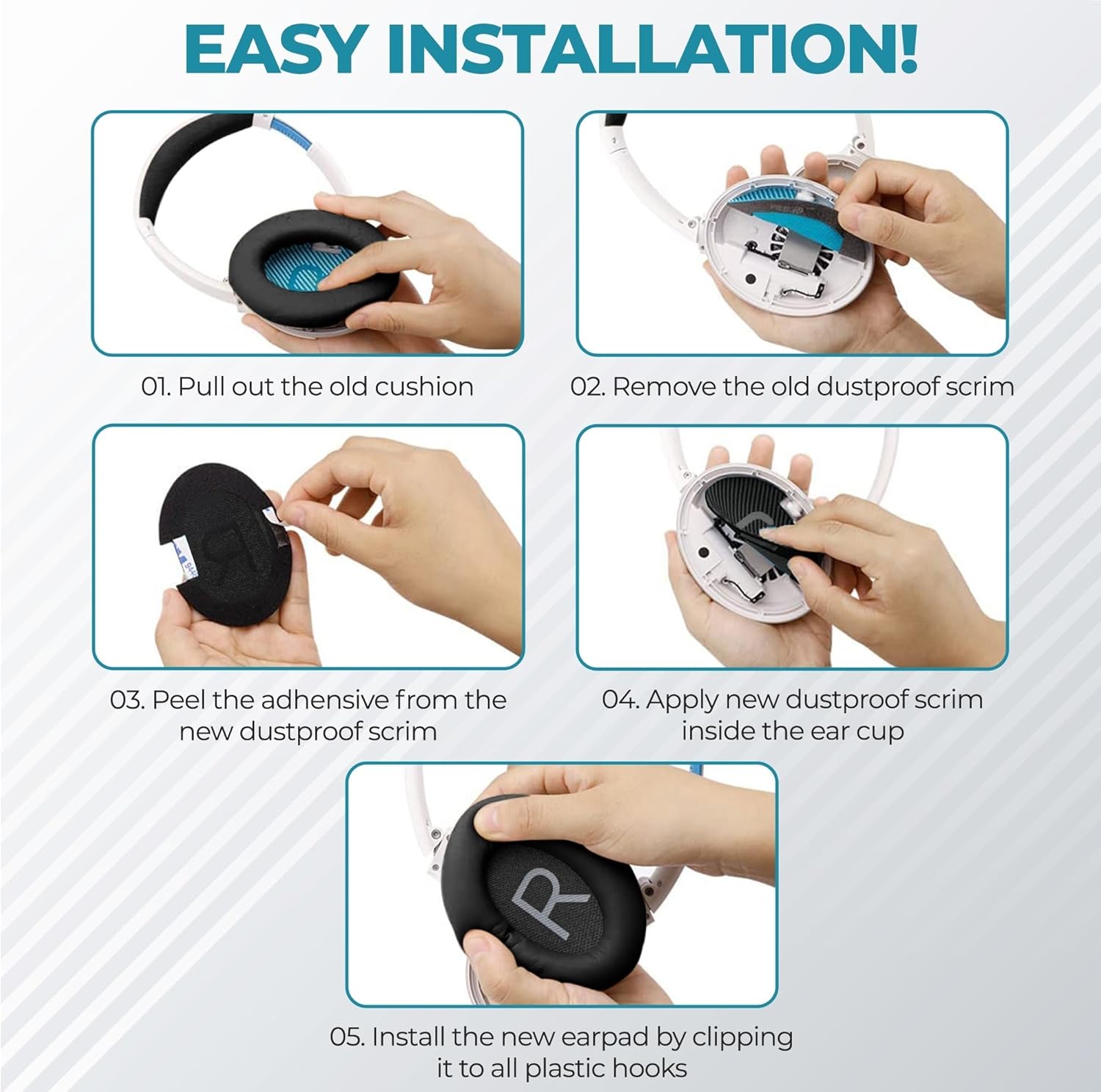 Replacement Earpads for Bose QuietComfort 45 (QC 45) - Premi... - Image 6