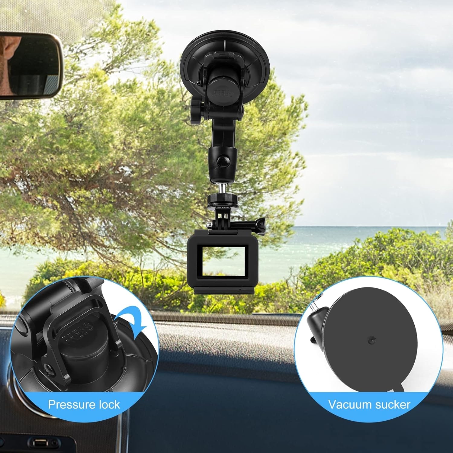 PULUZ Car Suction Cup Mount for GoPro/DJI Osmo Action Camera... - Image 3