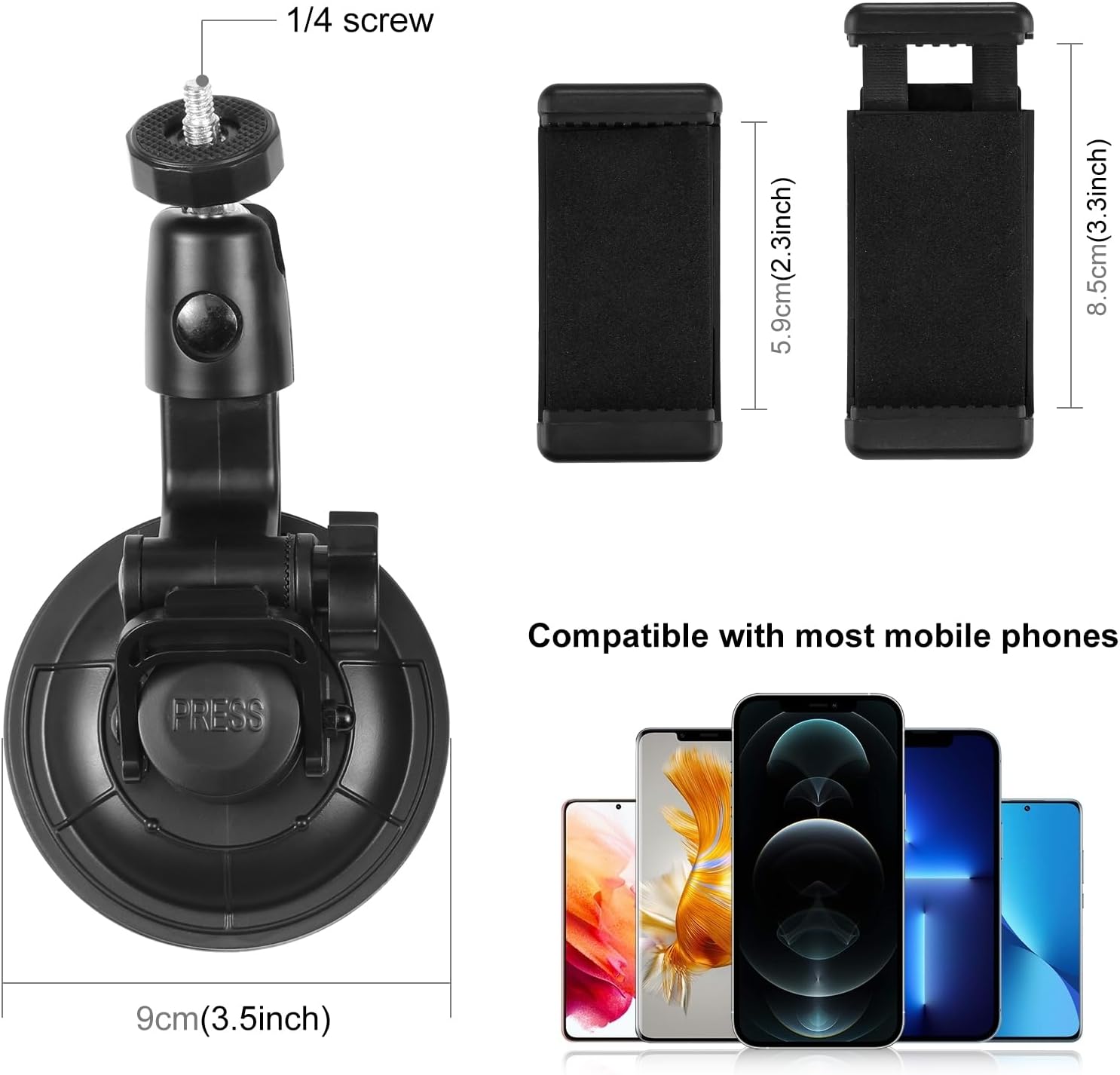 PULUZ Car Suction Cup Mount for GoPro/DJI Osmo Action Camera... - Image 2