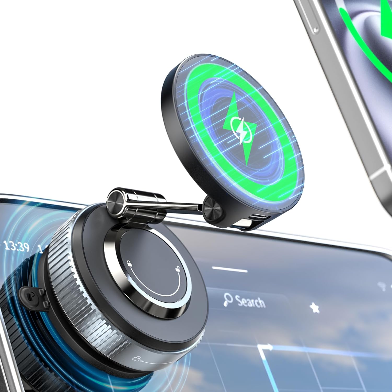 CloudValley 15W Magnetic Wireless Car Charger Mount, Nano Ge... - Image 2