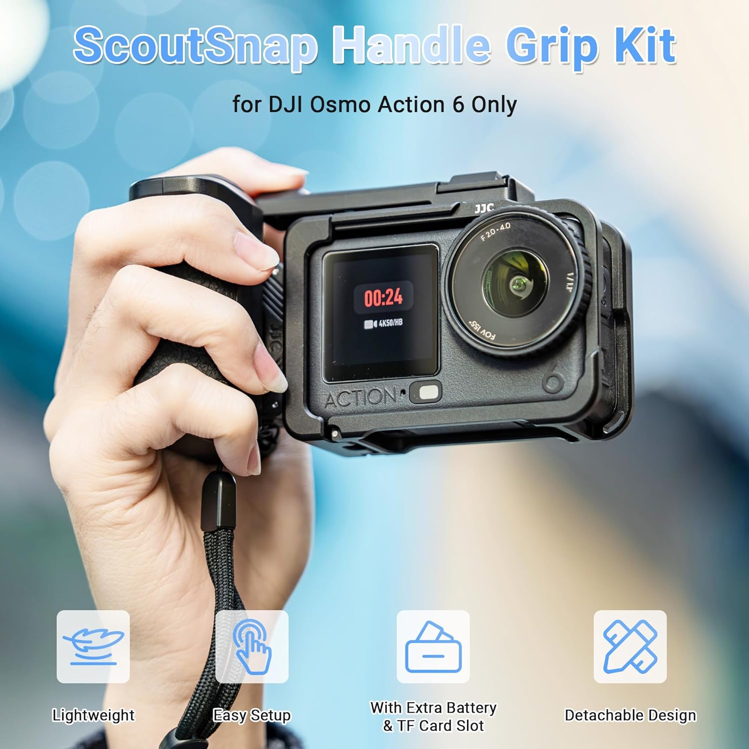 JJC Osmo Action 6 Cage Street Grip Kit,Aluminium Protective ... - Image 2