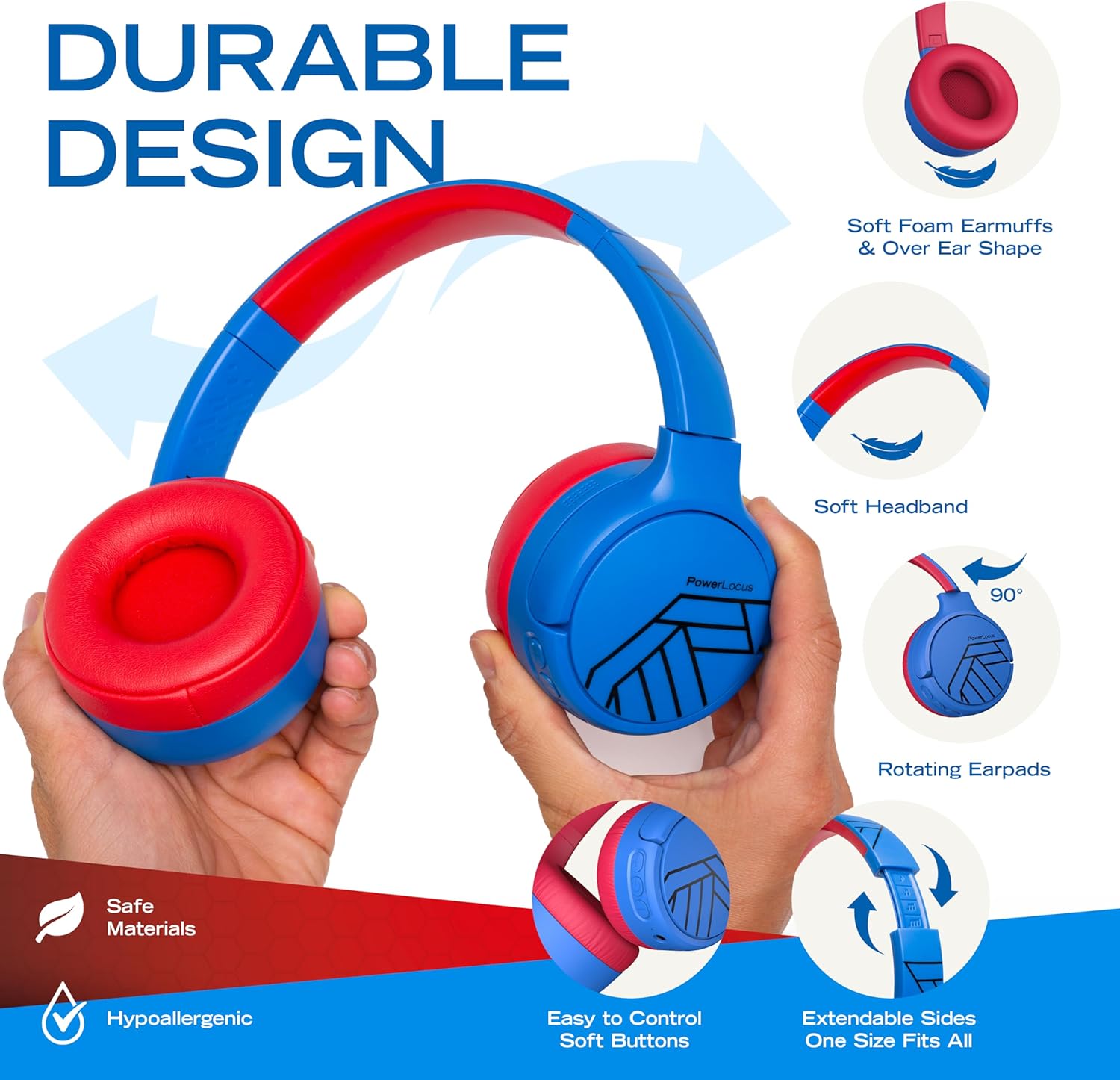 PowerLocus Kids Active Noise Cancelling Headphones, 74/85/94... - Image 5