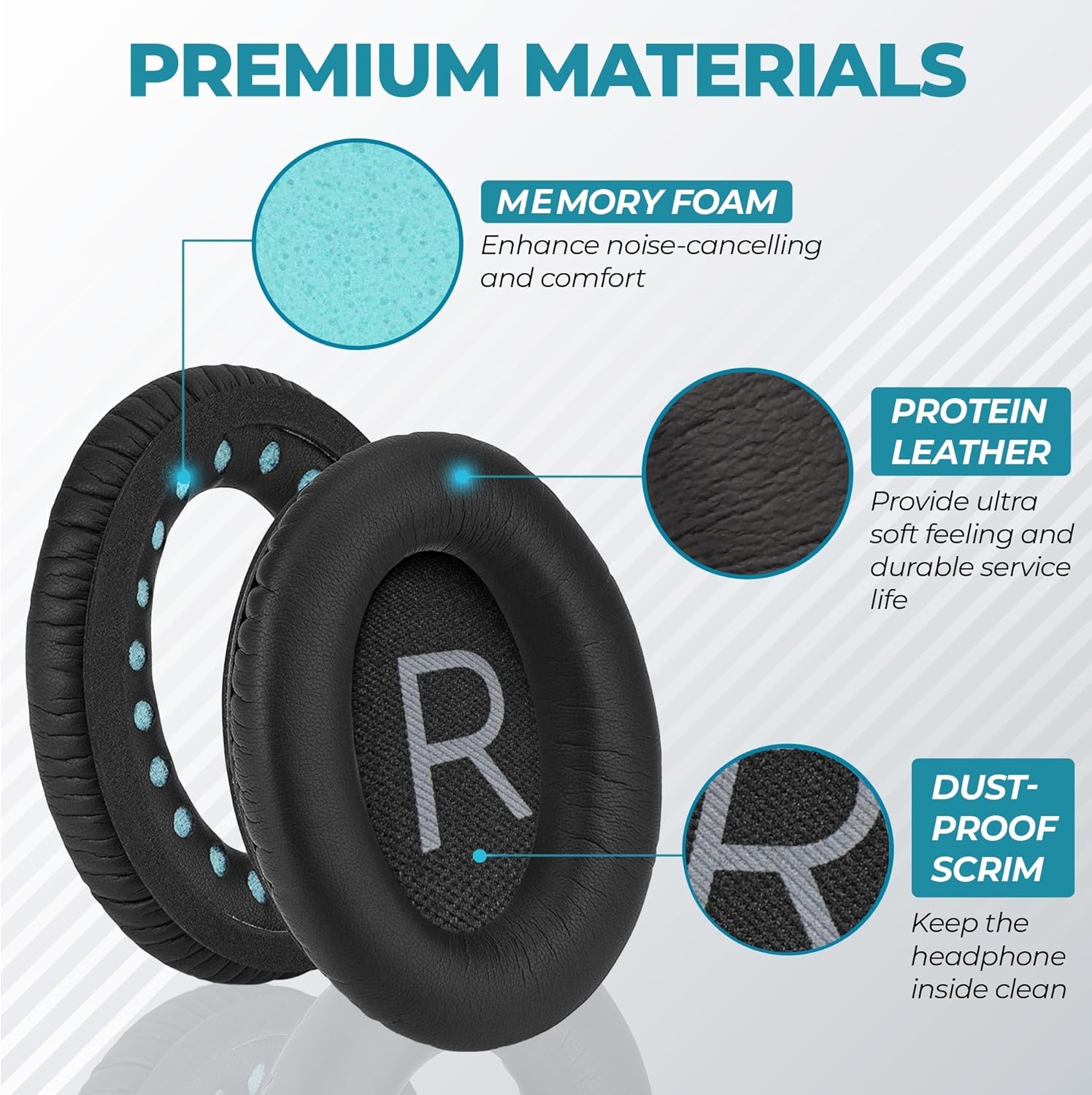 Replacement Earpads for Bose QuietComfort 45 (QC 45) - Premi... - Image 5