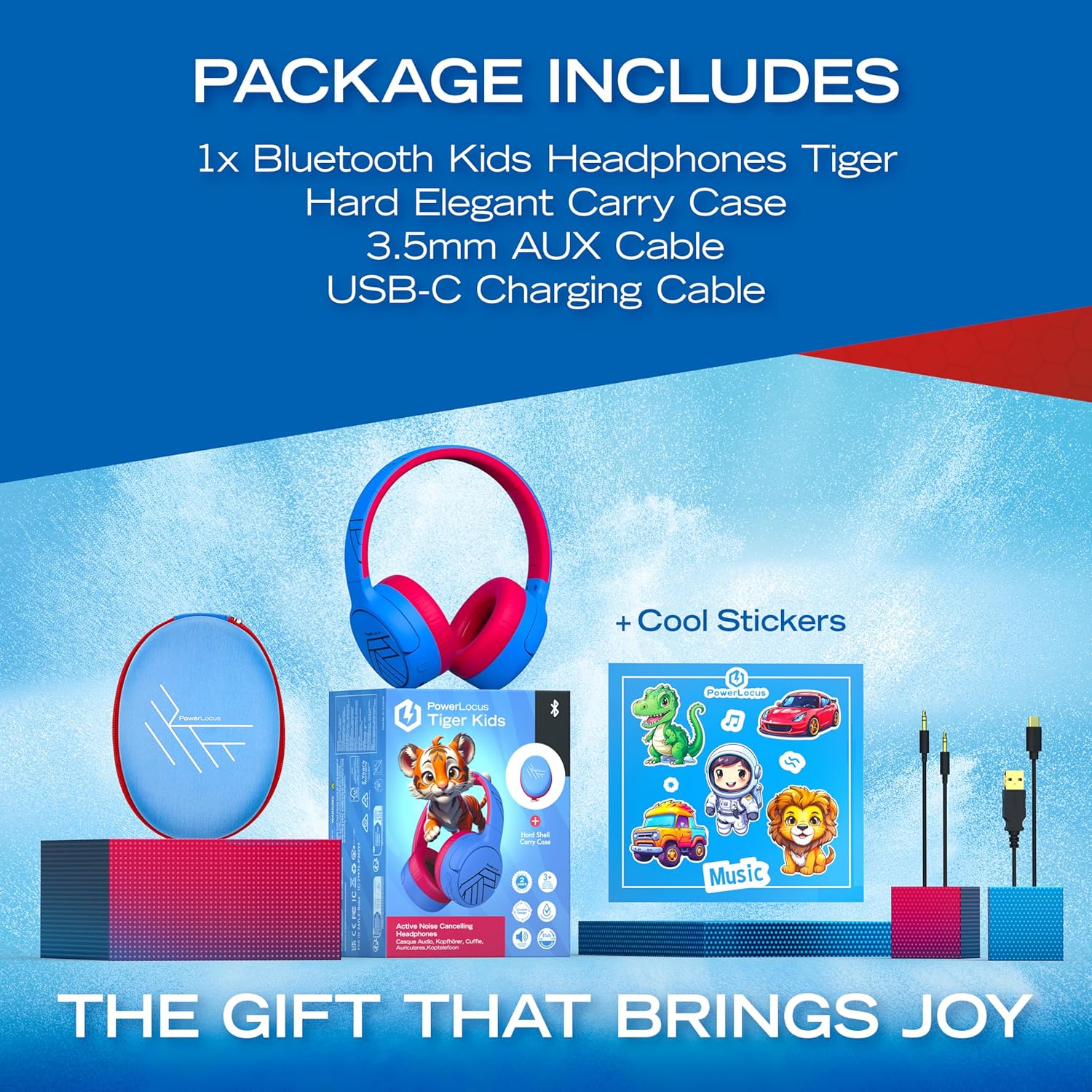 PowerLocus Kids Active Noise Cancelling Headphones, 74/85/94... - Image 9