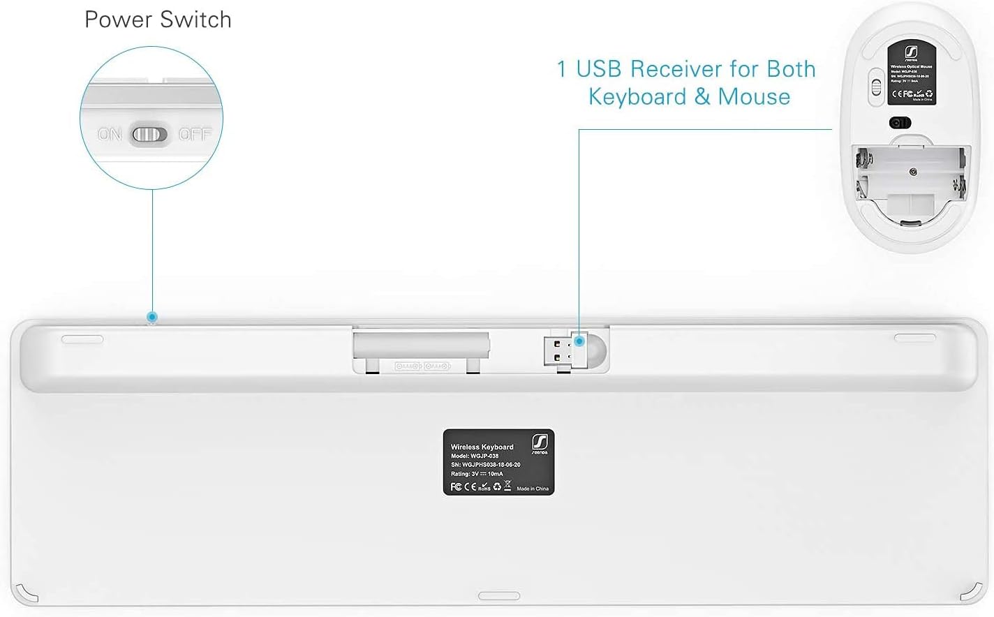 seenda Wireless Keyboard and Mouse Set, SK38 Ultra Slim Quie... - Image 8