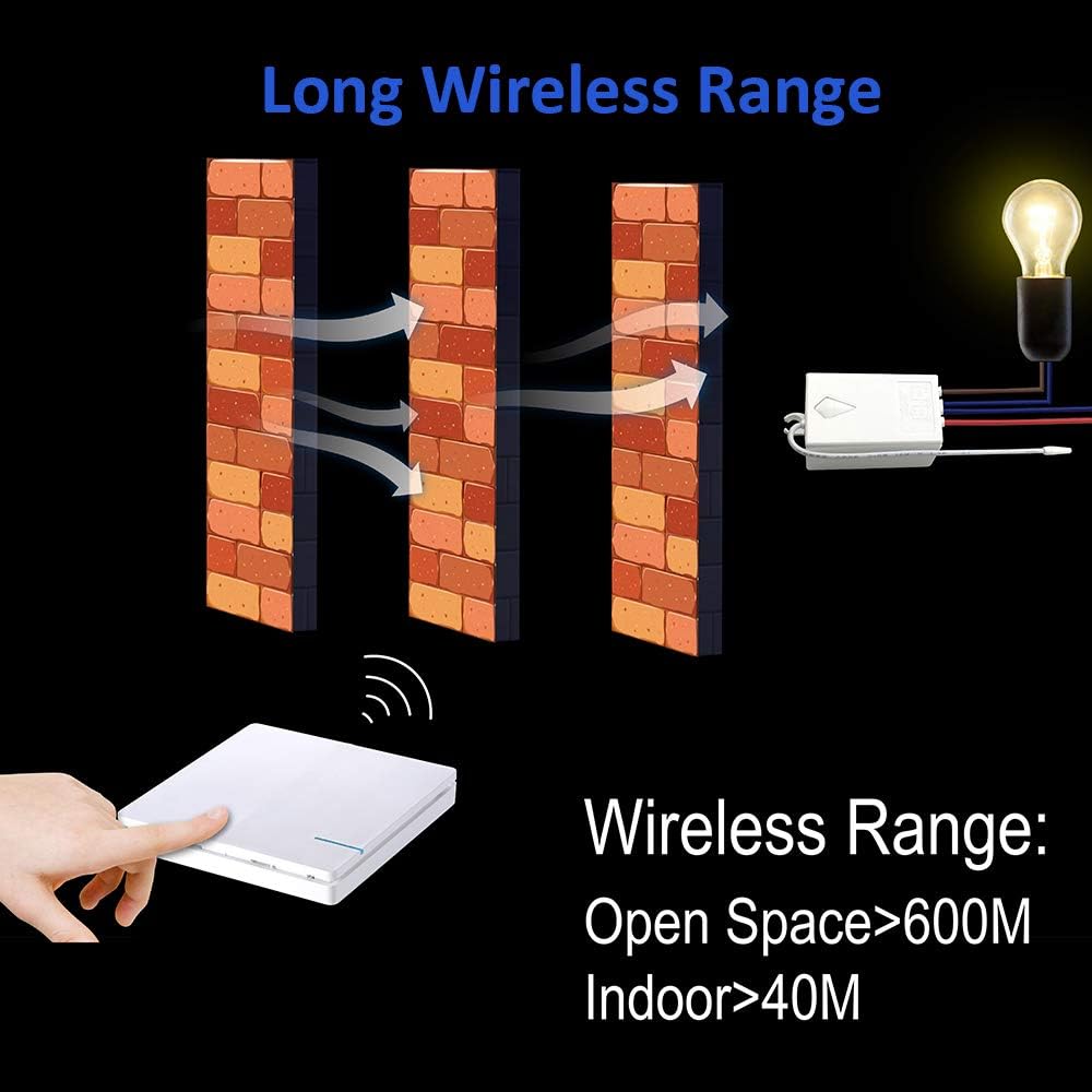 Mengshen Wireless Light Switch, Easy to Install, 1 Way Switc... - Image 4