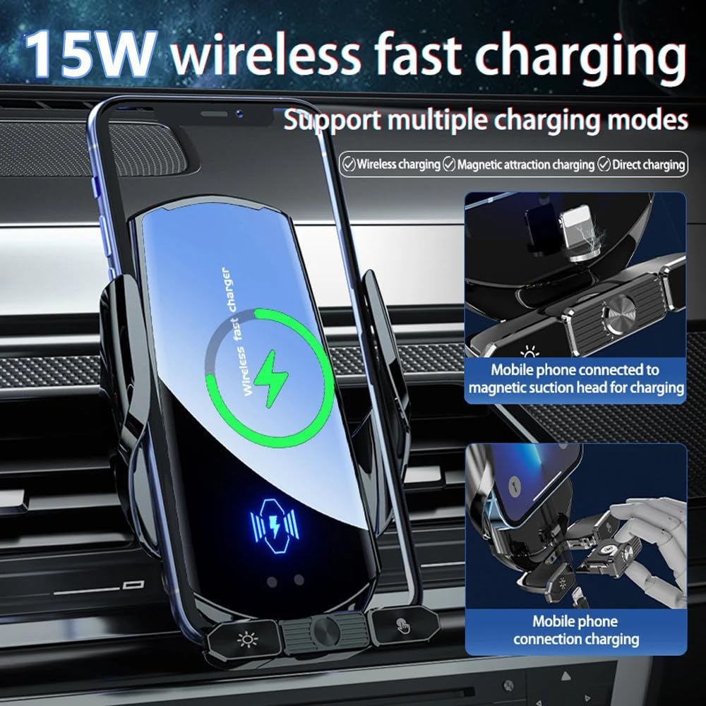 Wireless Car Charger, 15W Fast Qi Charging, Car Phone Holder... - Image 5