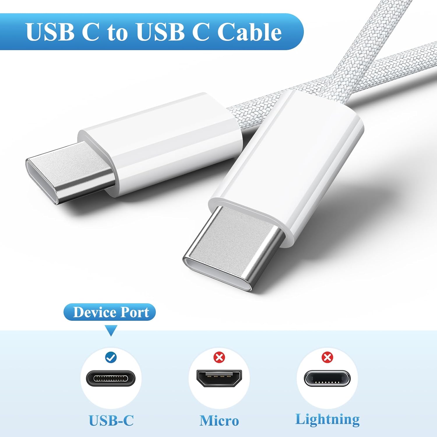 Oumida USB C Cable for AirPods 4 Charger Cable 1M/2Pack, USB... - Image 3