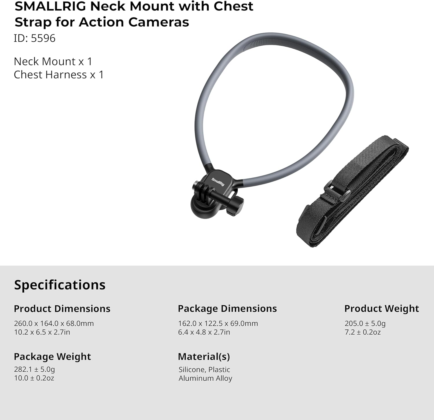 SMALLRIG Neck Mount with Chest Strap for Action Cameras, wit... - Image 8