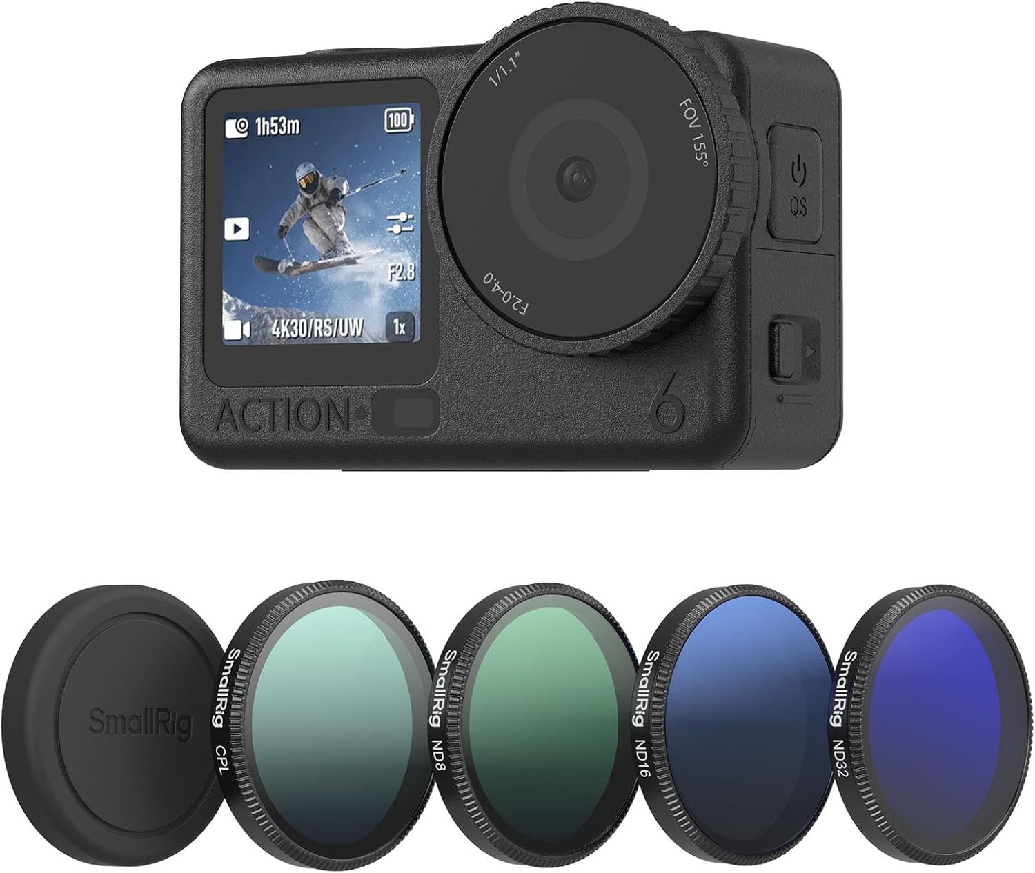 SMALLRIG ND Filter Kit for DJI Osmo Action 6, 5 Pack CPL ND8...