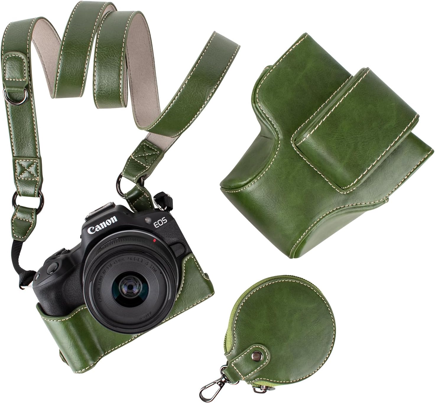 MUZIRI KINOKOO EOS R50 R100 Camera Case, Retro PU Leather Pr... - Image 2